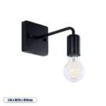 GLOBOSTAR® MISSAM 01119 Μοντέρνο Φωτιστικό Τοίχου - Απλίκα με Ντουί 1 x E27 AC 220-240V IP20 - Μαύρο - Μ14 x Π20 x Υ10cm