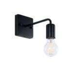 GLOBOSTAR® MISSAM 01119 Μοντέρνο Φωτιστικό Τοίχου - Απλίκα με Ντουί 1 x E27 AC 220-240V IP20 - Μαύρο - Μ14 x Π20 x Υ10cm - Image 2