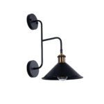 GLOBOSTAR® MAGEOR 01120 Vintage Φωτιστικό Τοίχου - Απλίκα με Ντουί 1 x E27 AC 220-240V IP20 - Μαύρο & Χρυσό - Μ22 x Π30 x Υ40cm - Image 2