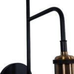 GLOBOSTAR® MAGEOR 01120 Vintage Φωτιστικό Τοίχου - Απλίκα με Ντουί 1 x E27 AC 220-240V IP20 - Μαύρο & Χρυσό - Μ22 x Π30 x Υ40cm - Image 8