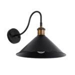 GLOBOSTAR® ANBET 01121 Vintage Φωτιστικό Τοίχου - Απλίκα με Ντουί 1 x E27 AC 220-240V IP20 - Μαύρο & Χρυσό - Μ26 x Π38 x Υ27cm - Image 2