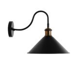 GLOBOSTAR® ANBET 01121 Vintage Φωτιστικό Τοίχου - Απλίκα με Ντουί 1 x E27 AC 220-240V IP20 - Μαύρο & Χρυσό - Μ26 x Π38 x Υ27cm - Image 5