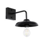 GLOBOSTAR® PHIA 01122 Vintage Φωτιστικό Τοίχου - Απλίκα με Ντουί 1 x E27 AC 220-240V IP20 - Μαύρο - Μ18.5 x Π29 x Υ18cm - Image 2