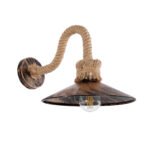 GLOBOSTAR® ROBLY 01125 Vintage Φωτιστικό Τοίχου - Απλίκα με Ντουί 1 x E27 AC 220-240V IP20 - Χάλκινο & Μπεζ - Μ26 x Π36 x Υ22cm - Image 2