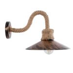 GLOBOSTAR® ROBLY 01125 Vintage Φωτιστικό Τοίχου - Απλίκα με Ντουί 1 x E27 AC 220-240V IP20 - Χάλκινο & Μπεζ - Μ26 x Π36 x Υ22cm - Image 5