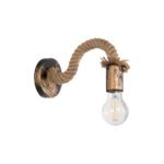 GLOBOSTAR® DAKER 01126 Vintage Φωτιστικό Τοίχου - Απλίκα με Ντουί 1 x E27 AC 220-240V IP20 - Χάλκινο Εφέ Σκουριάς & Μπεζ - Μ10 x Π22 x Υ15cm - Image 2