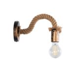 GLOBOSTAR® DAKER 01126 Vintage Φωτιστικό Τοίχου - Απλίκα με Ντουί 1 x E27 AC 220-240V IP20 - Χάλκινο Εφέ Σκουριάς & Μπεζ - Μ10 x Π22 x Υ15cm - Image 5