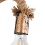 GLOBOSTAR® DAKER 01126 Vintage Φωτιστικό Τοίχου - Απλίκα με Ντουί 1 x E27 AC 220-240V IP20 - Χάλκινο Εφέ Σκουριάς & Μπεζ - Μ10 x Π22 x Υ15cm - Image 6