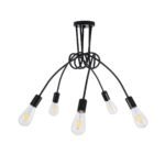 GLOBOSTAR® PAULELI 01127 Μοντέρνο Φωτιστικό Οροφής με Ντουί 5 x E27 AC 220-240V IP20 - Μαύρο - Μ76 x Π76 x Υ45cm - Image 4