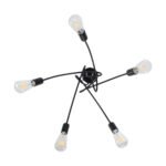 GLOBOSTAR® PAULELI 01127 Μοντέρνο Φωτιστικό Οροφής με Ντουί 5 x E27 AC 220-240V IP20 - Μαύρο - Μ76 x Π76 x Υ45cm - Image 6