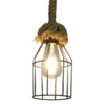 GLOBOSTAR® LAICO 01129 Vintage Κρεμαστό Φωτιστικό Οροφής με Ντουί 1 x E27 AC 220-240V IP20 - Μπρούτζινο & Μπεζ - Μ12 x Π12 x Υ100cm - Image 2