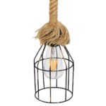 GLOBOSTAR® LAICO 01129 Vintage Κρεμαστό Φωτιστικό Οροφής με Ντουί 1 x E27 AC 220-240V IP20 - Μπρούτζινο & Μπεζ - Μ12 x Π12 x Υ100cm - Image 5