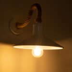 GLOBOSTAR® VINSA 01130 Boho Φωτιστικό Τοίχου - Απλίκα με Ντουί 1 x E27 AC 220-240V IP20 - Λευκό & Μπεζ - Μ37.5 x Π26.7 x Υ25cm - Image 3