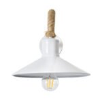 GLOBOSTAR® VINSA 01130 Boho Φωτιστικό Τοίχου - Απλίκα με Ντουί 1 x E27 AC 220-240V IP20 - Λευκό & Μπεζ - Μ37.5 x Π26.7 x Υ25cm - Image 5