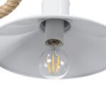 GLOBOSTAR® VINSA 01130 Boho Φωτιστικό Τοίχου - Απλίκα με Ντουί 1 x E27 AC 220-240V IP20 - Λευκό & Μπεζ - Μ37.5 x Π26.7 x Υ25cm - Image 6