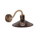 GLOBOSTAR® BRASTA 01131 Vintage Φωτιστικό Τοίχου - Απλίκα με Ντουί 1 x E27 AC 220-240V IP20 - Χάλκινο & Μπεζ - Μ26 x Π42.5 x Υ24cm - Image 2