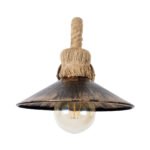 GLOBOSTAR® BRASSO 01132 Vintage Φωτιστικό Τοίχου - Απλίκα με Ντουί 1 x E27 AC 220-240V IP20 - Μπεζ & Χάλκινο Εφέ Σκουριάς - Μ38 x Π26.7 x Υ22cm - Image 5