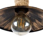 GLOBOSTAR® BRASSO 01132 Vintage Φωτιστικό Τοίχου - Απλίκα με Ντουί 1 x E27 AC 220-240V IP20 - Μπεζ & Χάλκινο Εφέ Σκουριάς - Μ38 x Π26.7 x Υ22cm - Image 6