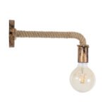 GLOBOSTAR® CENADEL 01135 Vintage Φωτιστικό Τοίχου - Απλίκα με Ντουί 1 x E27 AC 220-240V IP20 - Χάλκινο & Μπεζ - Μ29 x Π10 x Υ15cm - Image 4