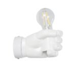 GLOBOSTAR® FIST 01137 Μοντέρνο Φωτιστικό Τοίχου - Απλίκα με Ντουί 1 x E27 AC 220-240V IP20 - Λευκό - Μ15 x Π10 x Υ10cm - Image 4