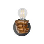 GLOBOSTAR® FIST 01138 Μοντέρνο Φωτιστικό Τοίχου - Απλίκα με Ντουί 1 x E27 AC 220-240V IP20 - Καφέ - Μ15 x Π12 x Υ12cm - Image 5