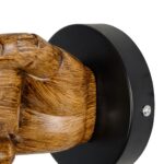 GLOBOSTAR® FIST 01138 Μοντέρνο Φωτιστικό Τοίχου - Απλίκα με Ντουί 1 x E27 AC 220-240V IP20 - Καφέ - Μ15 x Π12 x Υ12cm - Image 7