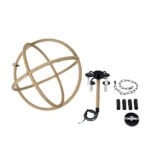 GLOBOSTAR® VITRUVIAN 01141 Boho Κρεμαστό Φωτιστικό Οροφής με Ντουί 4 x E14 AC 220-240V IP20 - Μαύρο & Μπεζ - Μ53 x Π53 x Υ53cm - Image 12