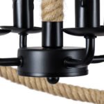 GLOBOSTAR® VITRUVIAN 01141 Boho Κρεμαστό Φωτιστικό Οροφής με Ντουί 4 x E14 AC 220-240V IP20 - Μαύρο & Μπεζ - Μ53 x Π53 x Υ53cm - Image 10