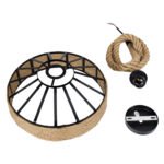 GLOBOSTAR® SAHARA 01146 Boho Κρεμαστό Φωτιστικό Οροφής με Ντουί 1 x E27 AC 220-240V IP20 - Μπεζ & Μαύρο - Μ31 x Π31 x Υ14cm - Image 12