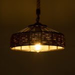 GLOBOSTAR® SAHARA 01146 Boho Κρεμαστό Φωτιστικό Οροφής με Ντουί 1 x E27 AC 220-240V IP20 - Μπεζ & Μαύρο - Μ31 x Π31 x Υ14cm - Image 3