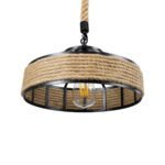 GLOBOSTAR® SAHARA 01146 Boho Κρεμαστό Φωτιστικό Οροφής με Ντουί 1 x E27 AC 220-240V IP20 - Μπεζ & Μαύρο - Μ31 x Π31 x Υ14cm - Image 6