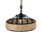 GLOBOSTAR® SAHARA 01146 Boho Κρεμαστό Φωτιστικό Οροφής με Ντουί 1 x E27 AC 220-240V IP20 - Μπεζ & Μαύρο - Μ31 x Π31 x Υ14cm - Image 7