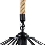 GLOBOSTAR® SAHARA 01146 Boho Κρεμαστό Φωτιστικό Οροφής με Ντουί 1 x E27 AC 220-240V IP20 - Μπεζ & Μαύρο - Μ31 x Π31 x Υ14cm - Image 9