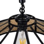 GLOBOSTAR® SAHARA 01146 Boho Κρεμαστό Φωτιστικό Οροφής με Ντουί 1 x E27 AC 220-240V IP20 - Μπεζ & Μαύρο - Μ31 x Π31 x Υ14cm - Image 10