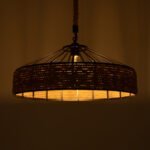 GLOBOSTAR® POLI 01147 Vintage Κρεμαστό Φωτιστικό Οροφής με Ντουί 1 x E27 AC 220-240V IP20 - Μαύρο & Μπεζ - Μ40 x Π40 x Υ32cm - Image 3