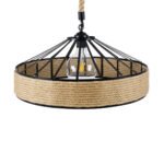 GLOBOSTAR® POLI 01147 Vintage Κρεμαστό Φωτιστικό Οροφής με Ντουί 1 x E27 AC 220-240V IP20 - Μαύρο & Μπεζ - Μ40 x Π40 x Υ32cm - Image 7