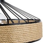 GLOBOSTAR® POLI 01147 Vintage Κρεμαστό Φωτιστικό Οροφής με Ντουί 1 x E27 AC 220-240V IP20 - Μαύρο & Μπεζ - Μ40 x Π40 x Υ32cm - Image 8