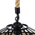 GLOBOSTAR® POLI 01147 Vintage Κρεμαστό Φωτιστικό Οροφής με Ντουί 1 x E27 AC 220-240V IP20 - Μαύρο & Μπεζ - Μ40 x Π40 x Υ32cm - Image 9