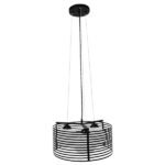 GLOBOSTAR® KEVIA 01150 Μοντέρνο Κρεμαστό Φωτιστικό Οροφής με Ντουί 3 x E27 AC 220-240V IP20 - Μαύρο & Λευκό - Μ40 x Π40 x Υ17.5cm - Image 2