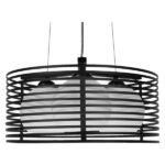 GLOBOSTAR® KEVIA 01150 Μοντέρνο Κρεμαστό Φωτιστικό Οροφής με Ντουί 3 x E27 AC 220-240V IP20 - Μαύρο & Λευκό - Μ40 x Π40 x Υ17.5cm - Image 3