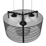 GLOBOSTAR® KEVIA 01150 Μοντέρνο Κρεμαστό Φωτιστικό Οροφής με Ντουί 3 x E27 AC 220-240V IP20 - Μαύρο & Λευκό - Μ40 x Π40 x Υ17.5cm - Image 4