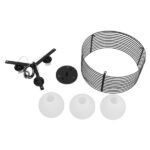 GLOBOSTAR® KEVIA 01150 Μοντέρνο Κρεμαστό Φωτιστικό Οροφής με Ντουί 3 x E27 AC 220-240V IP20 - Μαύρο & Λευκό - Μ40 x Π40 x Υ17.5cm - Image 7