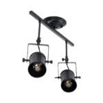 GLOBOSTAR® HOLLYWOOD 01154 Vintage Φωτιστικό Οροφής με Ντουί 2 x E27 AC 220-240V IP20 - Μαύρο - Μ45 x Π15 x Υ40cm - Image 4