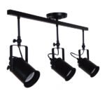 GLOBOSTAR® HOLLYWOOD 01155 Vintage Φωτιστικό Οροφής με Ντουί 3 x E27 AC 220-240V IP20 - Μαύρο - Μ13 x Π78 x Υ38cm