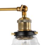 GLOBOSTAR® BINGLEY 01159 Vintage Φωτιστικό Τοίχου - Απλίκα με Ντουί 1 x E27 AC 220-240V IP20 - Διάφανο & Χρυσό - Μ19 x Π30 x Υ24cm - Image 7