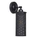 GLOBOSTAR® HOLVIA 01160 Vintage Φωτιστικό Τοίχου - Απλίκα με Ντουί 1 x E27 AC 220-240V IP20 - Μαύρο - Μ16 x Π12 x Υ34cm