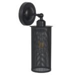 GLOBOSTAR® HOLVIA 01160 Vintage Φωτιστικό Τοίχου - Απλίκα με Ντουί 1 x E27 AC 220-240V IP20 - Μαύρο - Μ16 x Π12 x Υ34cm - Image 2