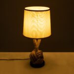 GLOBOSTAR® MONKEYFIST 01162 Vintage Επιτραπέζιο Φωτιστικό Πορτατίφ με Ντουί 1 x E27 AC 220-240V IP20 - Μπεζ - Μ27 x Π27 x Υ58cm - Image 3