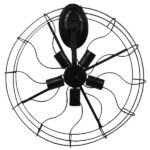 GLOBOSTAR® FAN 01163 Vintage Φωτιστικό Τοίχου - Απλίκα με Ντουί 5 x E27 AC 220-240V IP20 - Μαύρο - Μ22 x Π46 x Υ46cm - Image 3