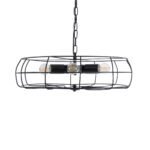 GLOBOSTAR® HELIX 01164 Vintage Κρεμαστό Φωτιστικό Οροφής με Ντουί 5 x E27 AC 220-240V IP20 - Μαύρο - Μ46 x Π46 x Υ13cm - Image 5